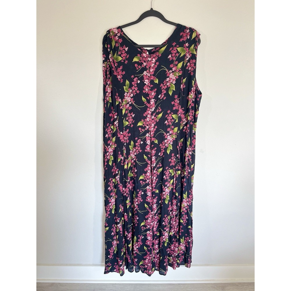 Plus Size 90s Floral Sleeveless Dress Size 2X Phoebe Buffay Fairycore Soft Girl